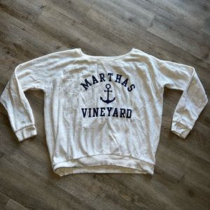 Martha’s Vineyard off the shoulder sweatshirt